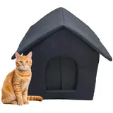Katzenbett, Hundehütte für draußen, Katzenhaus für draußen, Hundehütten für draußen, Katzenhaus, Hochbeet, Strandmuschel, kleine Hundekäfige im Innenbereich, Haustier-Spielstall (schwarz, 35 x 30 x 35