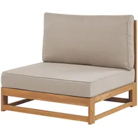 Beliani 3-Sitzer-Gartensofa, Hellbraun Grau, Beige, Holz, 269x72x75 cm, Loungemöbel, Gartensofas