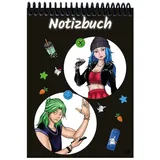 E&Z A 5 Notizblock Manga Quinn und Enora, schwarz, blanko