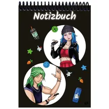 E&Z A 5 Notizblock Manga Quinn und Enora, schwarz, blanko