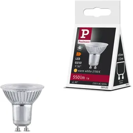 Paulmann 28983 LED Reflektor GU10 550lm 7W 2700K Silber