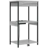 vidaXL Nachttisch mit Ladestation mit Regal Grau Sonoma Holzwerkstoff Vidaxl