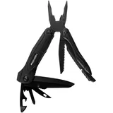 ROXON Schwarzes Multifunktionstool Outdoorset 14 teilig Messer Zange Pfeife Roxon Multitool Spark für Camping Outdoor Survival Bushcrafting