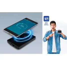 ewent EW1160 (5000 mAh, 22.50 W), Powerbank, Schwarz
