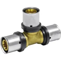 heima24 Press-T-Stück Messing 16 x 16 x 16 mm