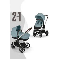 Cybex EOS Lux Kinderwagen (2-in-1 Kinderwagen), Cybex Kinderwagen Gestell: Silver, Farbe: Lava Grey