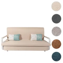 MCW Schlafsofa MCW-M83, Schlafcouch Couch Sofa, Schlaffunktion Bettkasten Liegefläche, 190x185cm ~ Stoff/Textil beige