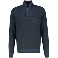 LERROS Stehkragenpullover, mit praktischer Brusttasche, blau