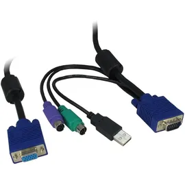 Inter-Tech Intertech IPC KVM-Kabel VGA/PS2/USB, Länge, KVM-Switch Kabel