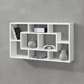 [en.casa] Wandregal 85 x 16 x 48 cm Weiß