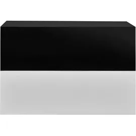 [en.casa] Wandregal Oslo 2er Set 46 x 30 x 15 cm Weiß/Schwarz Hochglanz