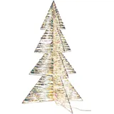 Weihnachtsbaum 3D aus Metall/PET, mit LED, warmweiß, 120cm, 1 Stk.