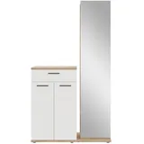 HBZ Kompaktgarderobe BxHxT 105x188x38 cm mit Spiegel weiß