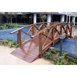 Casa Padrino Luxus Massivholz Brücke mit Geländer Braun 504 cm - Garten & Park Möbel