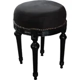 Casa Padrino Sitzhocker Rundhocker Samt 57 x 0 x 57 cm Schwarz