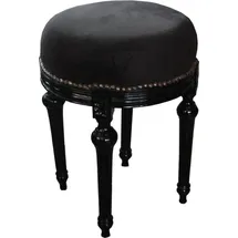 Casa Padrino Sitzhocker Rundhocker Samt 57 x 0 x 57 cm Schwarz