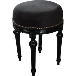 Casa Padrino Sitzhocker Rundhocker Samt 57 x 0 x 57 cm Schwarz