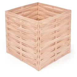 Aufbewahrungskorb aus Buchenholz-Holzstäbchen | Komplett Bastelset Farbvariante wählen: Natur