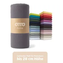 OTTO home Spannbettlaken Blackberry Single-Jersey 160 x 200 cm anthrazit