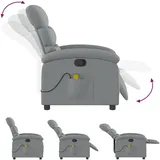 vidaXL Massagesessel 92 x 99,5 x 92 cm Hellgrau mit Fernbedienung