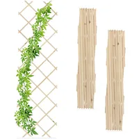 Relaxdays Rankgitter ausziehbar, 3er Set, 180x60 cm, Holz, Wandmontage,