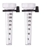 Relaxdays Regenmesser 2er Set, Schwarz,Transparent