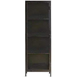 Tikamoon Geschirrschrank aus Metall schwarz mit Metallgeflecht 60 Alma
