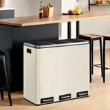 Mülleimer Küche, 3 x 18 L, Mülltrennsystem 3 Fächer