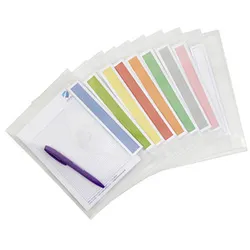 10 FolderSys Dokumententaschen Index DIN A5 transparent genarbt 0,20 mm