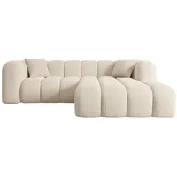Altdecor Ecksofa Beige, Textil, 5-Sitzer, L-Form Corner Sofa Bett