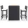 vidaXL Polyrattan Garten-Bar-Set 5-tlg. schwarz