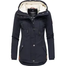 Marikoo Winterjacke Bikoo sportliche Damen Outdoor Baumwolljacke mit Kapuze blau XS (34)