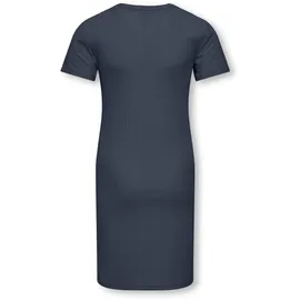 KIDS ONLY Strickkleid KIDS ONLY "KOGNELLA S/S DRESS VD JRS", Mädchen, Gr. 122/128, N-Gr, ombre blau, Jersey, Obermaterial: 65% Polyester, 30% Viskose, 5% Elasthan, unifarben, figurumspielend, Rundhals, Kleider Strickkleid, mit Rundhals-Ausschnitt und kurzem Arm