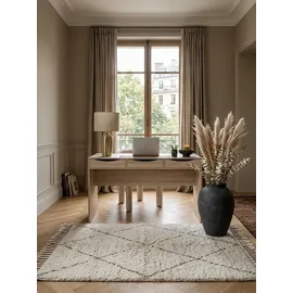 KADIMA DESIGN Schreibtisch Sonoma Eiche mit Schubladen - Praktische Blende, Stauraum, Stabile Seitenwände, Anti-Rutsch Pads. KADIMA DESIGN