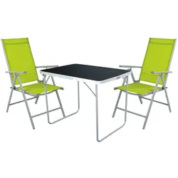 3-tlg Camping Set Gartenmöbel Campingtisch + 2 Campingstuhl Limegrün