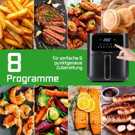 GOURMETmaxx Heißluftfritteuse 4,5 l schwarz