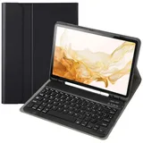HLTOOP Tastatur Hülle für Samsung Galaxy Tab S10 Lite/S10 FE/S9 FE/Tab S9/S8/S7 10.9 Zoll/11 Zoll 2025/2023/2022/2020, QWERTZ TastaturHülle mit Stift Halter Wireless Abnehmbare Tastatur,Schwarz