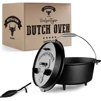 LAVUR Dutch Oven 7,5 L Gusseisen schwarz