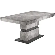 byLIVING Esstisch Matthew 160-215x90 cm Auszug 215 cm, Beton-Optik/dunkelgrau