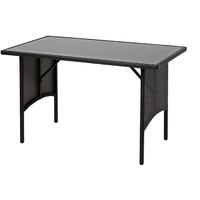 Mendler Poly-Rattan Esstisch HWC-G16, Esszimmertisch Gartentisch Tisch, Gastronomie 112x60cm ~ schwarz