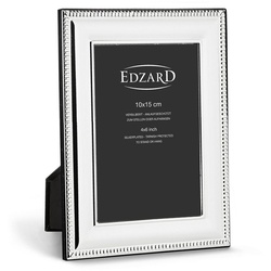 EDZARD Bilderrahmen Novara, versilbert und anlaufgeschützt, für 10×15 cm Bilder – Fotorahmen silberfarben