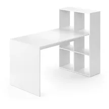 Vicco Schreibtisch Weiß, Computertisch mit Ablage Regal Raumteiler Bürotisch