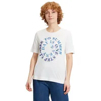 Cartoon Halbarm-Shirt mit Rundhalsausschnitt in Patch Cream/Blue | Gr.: