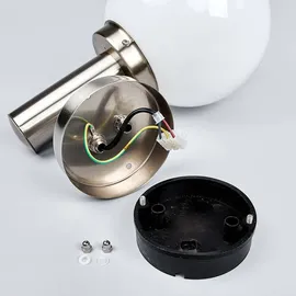 LINDBY Außenwandleuchte Aluminium Edelstahl 23 cm x 20 cm x 33,5 cm mit Bewegungsmelder grau