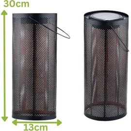 Marrakesch Orient & Mediterran Interior 2er Set Solarlaterne Solar Laterne Lampe Deko Balkon Garten Bamba Schwarz
