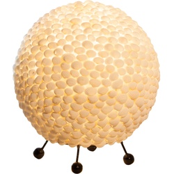 Muschel Tisch Lampe Wohn Schlaf Zimmer Beleuchtung Kugel Design Leuchte weiß im Set inkl. LED Leuchtmittel