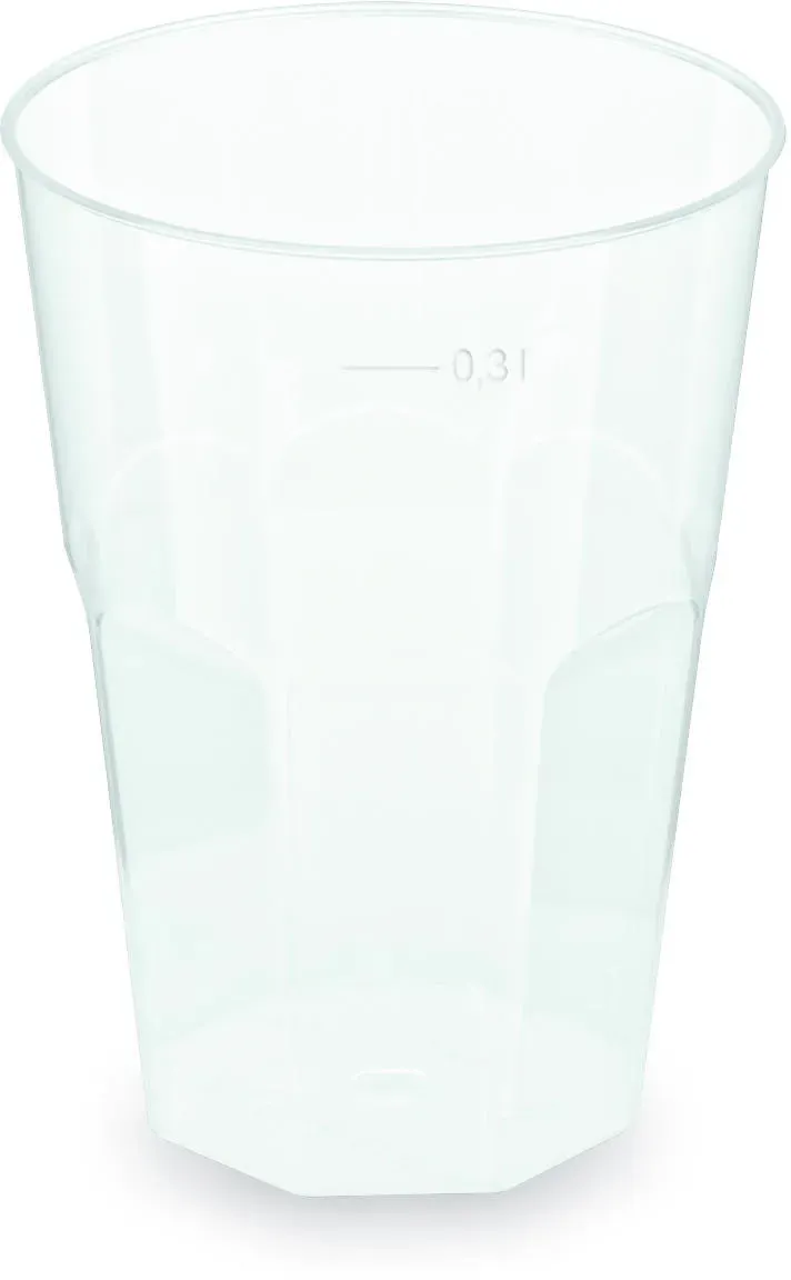 Mehrwegbecher Cocktail transparent PP Eichstrich 0,3 l  O 8 cm,  30 Stk.