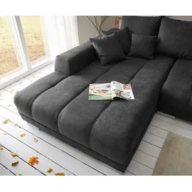 DeLife Eckcouch Mikrofaser 3-Sitzer Schwarz