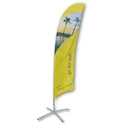 Beachflag Standard Kreuzfuss XL inkl. bedruckter Fahne in Segelform u. Tragetasche