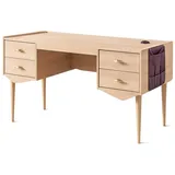 xlmoebel Schreibtisch Holz-Schreibtisch Buche / Braun